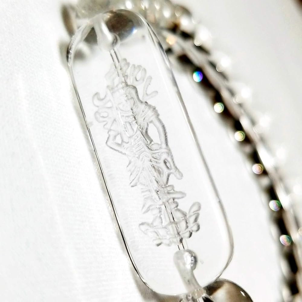 Amazon.co.jp: 不動明王（酉年） 水晶プレート＆水晶 数珠